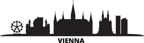 奥地利维也纳城城市天际线孤立图片下载