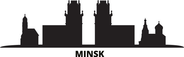 白俄罗斯明斯克城市天际线孤立图片下载