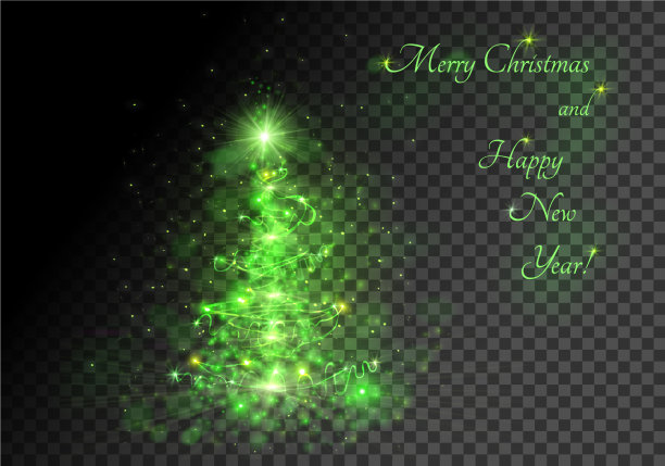 绿色晶莹剔透的圣诞树图片下载