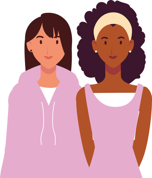 在白色背景上摆着不同姿势的女人图片下载