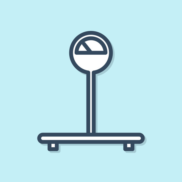 蓝色线比例图标孤立在蓝色背景图片下载