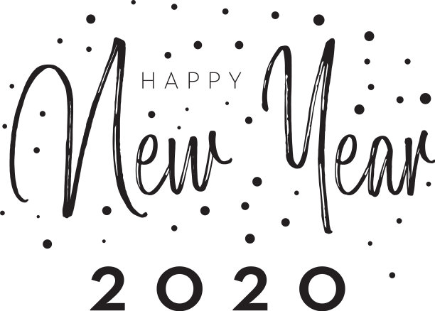 《2020年新年快乐》标志文字设计封面图片下载