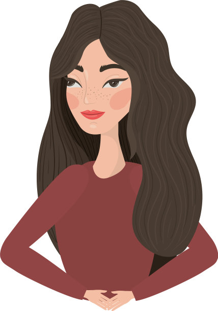 可爱的女人卡通绘图设计图片下载