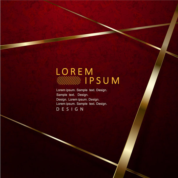 圆滑抽象的红色深色大理石设计与黄金图片下载