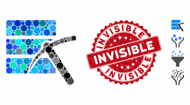 马赛克数据挖掘图标与危难隐形图片下载