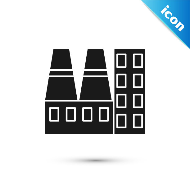 黑色电站和工厂图标图片下载