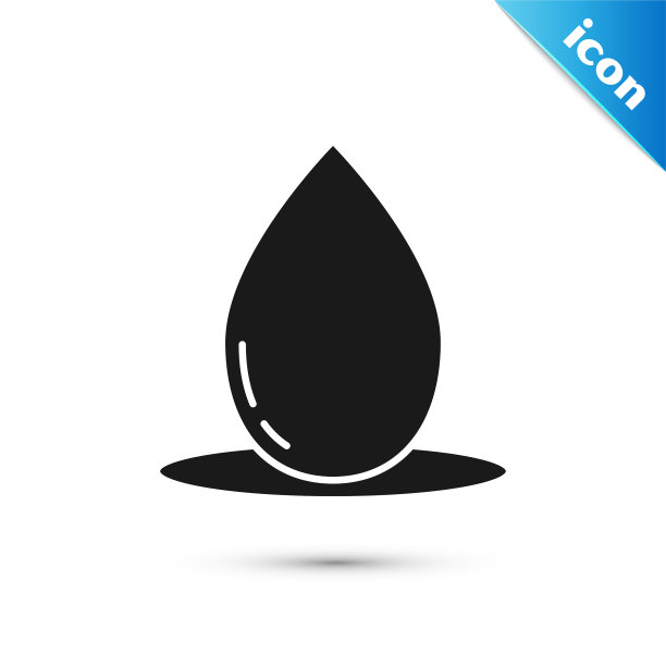 黑色的油滴图标孤立在白色的背景图片下载