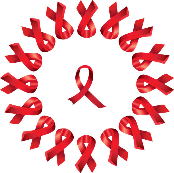 设置艾滋病日意识丝带孤立图标图片下载