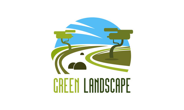 绿色自然景观和园林公司标志图片下载