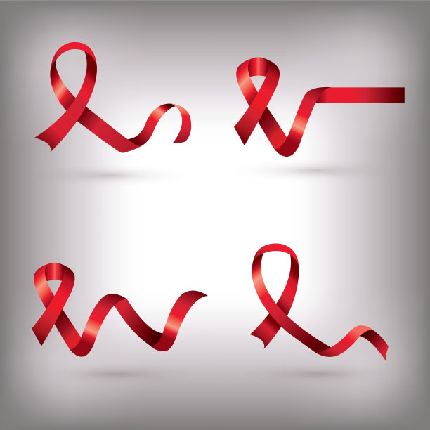 设置艾滋病日意识丝带孤立图标图片下载