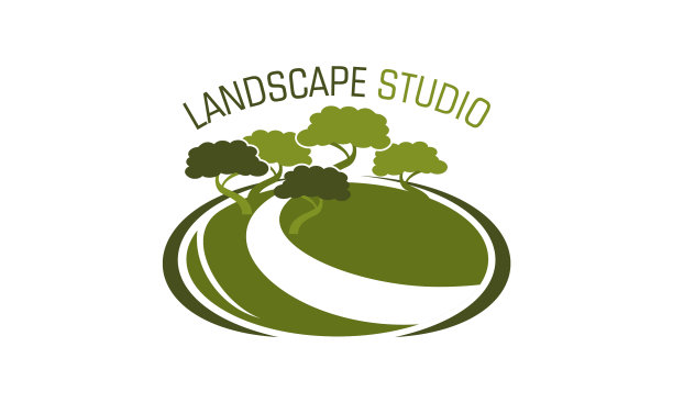 绿色自然景观和园林公司标志图片下载