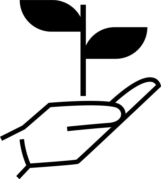 给手植物图标设计白色背景图片下载