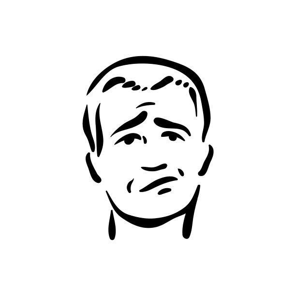 怀疑的脸情绪图标上的白色背景图片下载