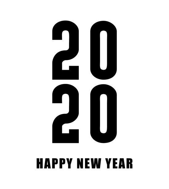 《2020年新年快乐》标志文字设计封面图片下载