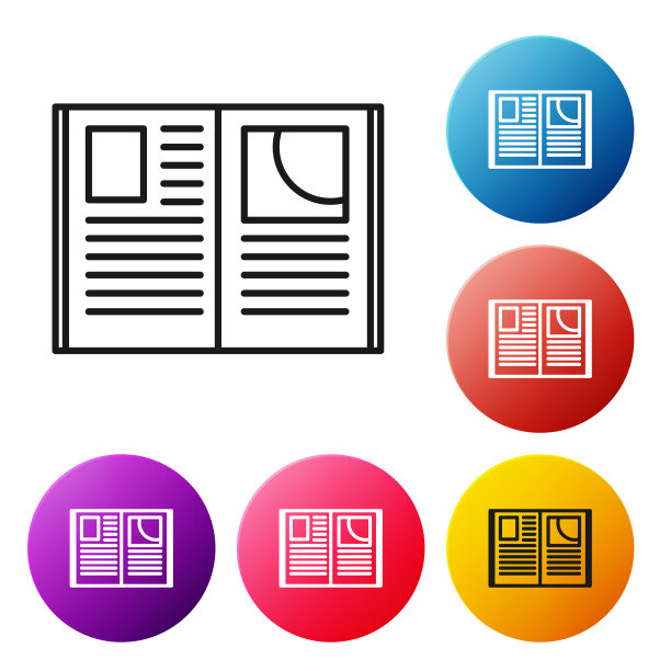 黑线打开书图标孤立在白色上图片下载