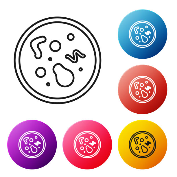 黑线细菌图标分离在白色图片下载