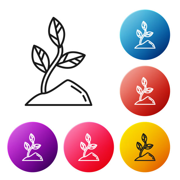 黑线芽图标孤立在白色图片下载