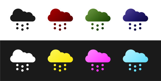 设置云与雪图标隔离在黑色和图片下载