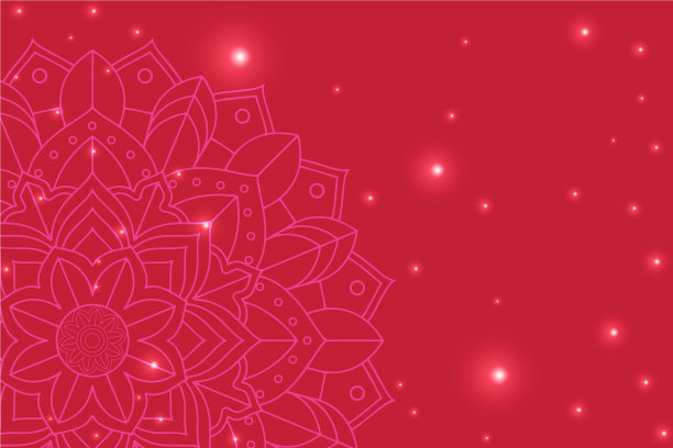 红色背景上的曼陀罗图案图片下载
