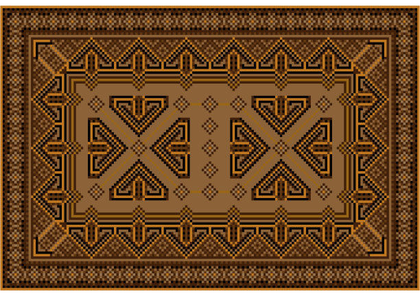 装饰有棕色和黄色阴影的地毯图片下载