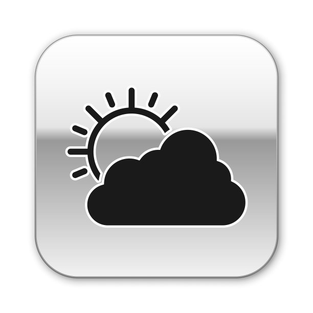 黑色的太阳和云天气图标孤立在白色图片下载