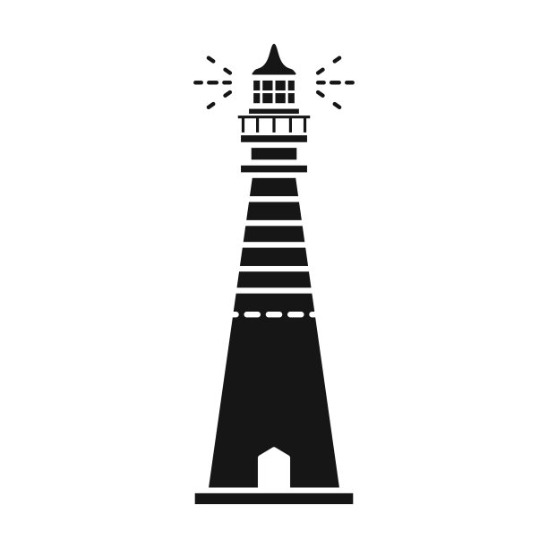 信标图标黑色图标隔离图片下载