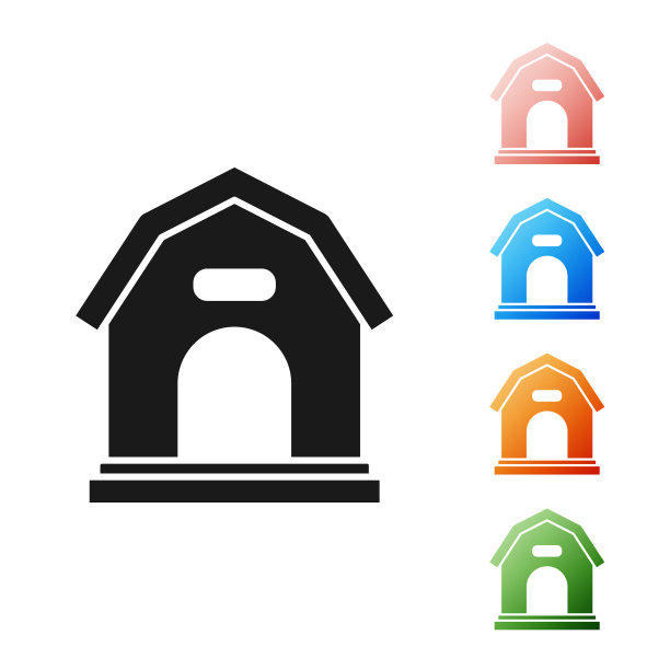 黑狗屋图标孤立在白色背景图片下载