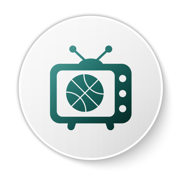 绿色篮球比赛在电视节目孤立图标图片下载