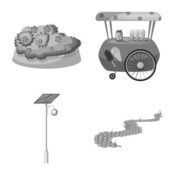 孤立对象公园和城市标志设置公园图片下载