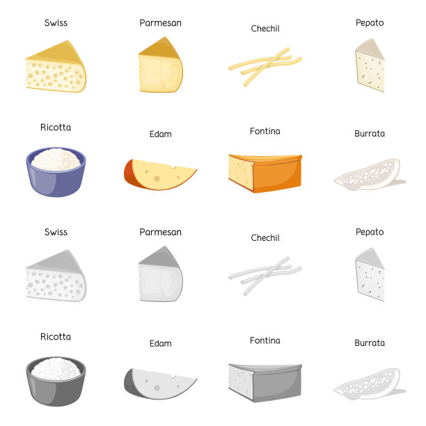 产品和牛奶标志集图片下载