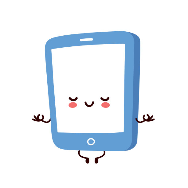 可爱快乐的智能手机沉思手机图片下载