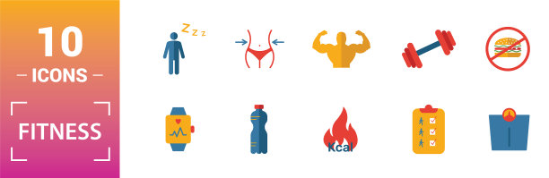 健身图标集包括创意元素池图片下载