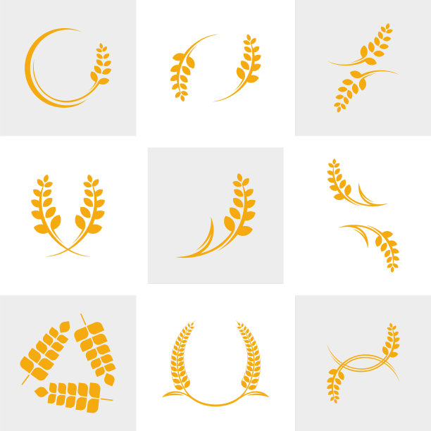 设置农业小麦标志模板豪华图片下载