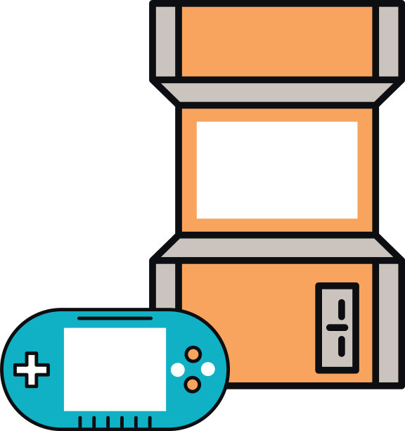 视频游戏复古机图标图片下载