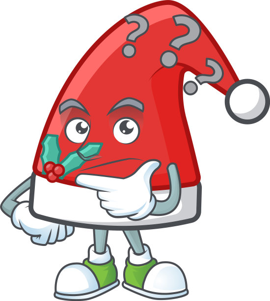 卡通圣诞老人帽子与混淆的脸风格图片下载