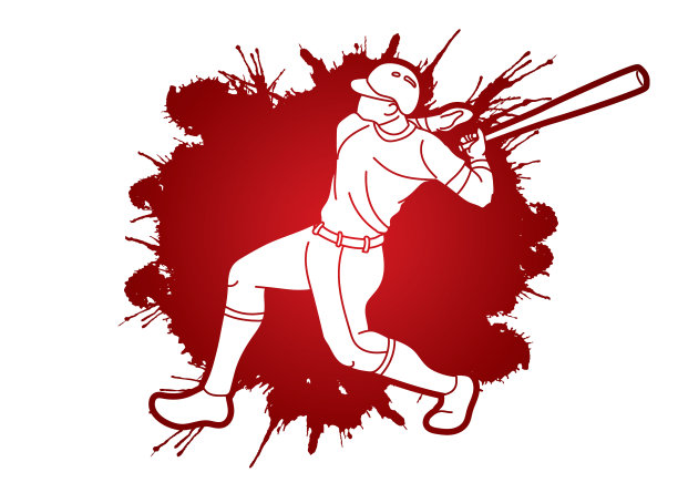 棒球运动员动作卡通运动图形图片下载