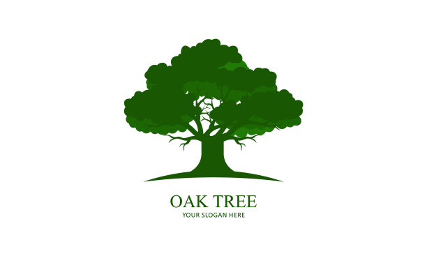 绿色创意橡树标志设计标志图片下载