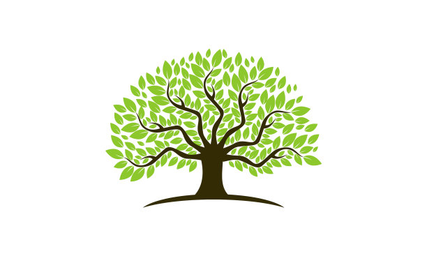 绿色创意橡树标志设计标志图片下载