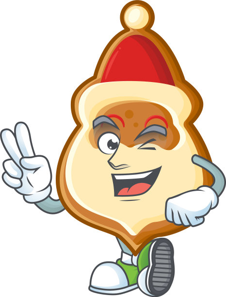 圣诞帽饼干人物卡通风格图片下载
