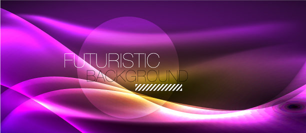 霓虹灯闪闪发光的光波线图片下载