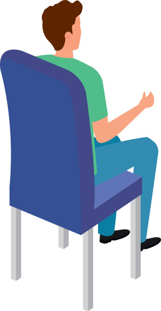 漂亮的男人坐在椅子上的化身图片下载