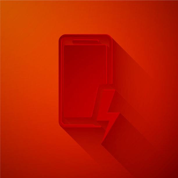 剪纸智能手机充电电池图标图片下载