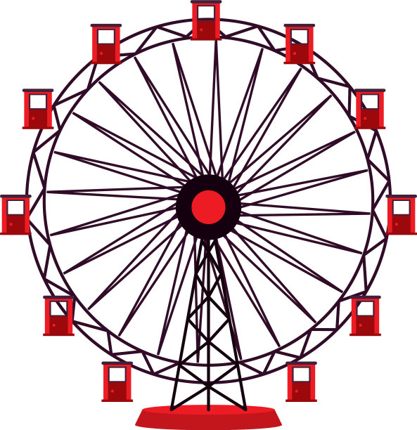 全景车轮吸引孤立的图标图片下载