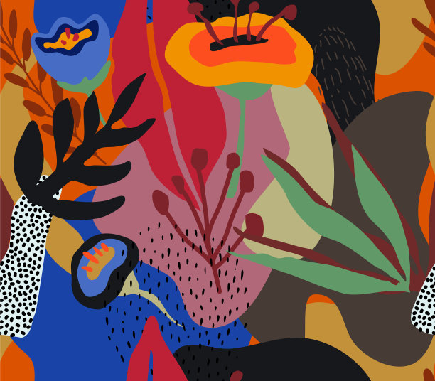 色彩斑斓的拼贴，当代自然图片下载