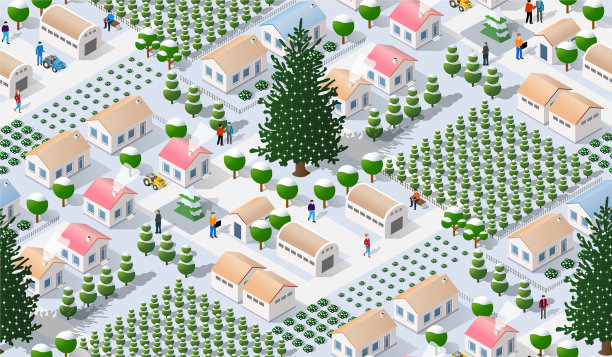 冬季圣诞树无缝背景图片下载