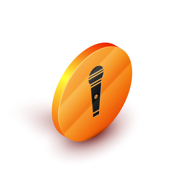 等距麦克风图标隔离在白色图片下载