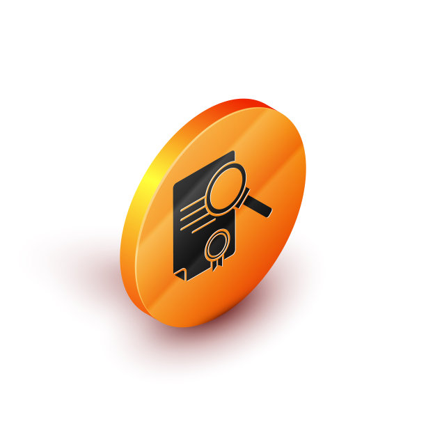 与搜索图标隔离的等距文档图片下载