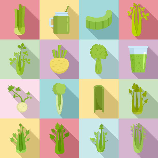 芹菜图标设置扁平风格图片下载