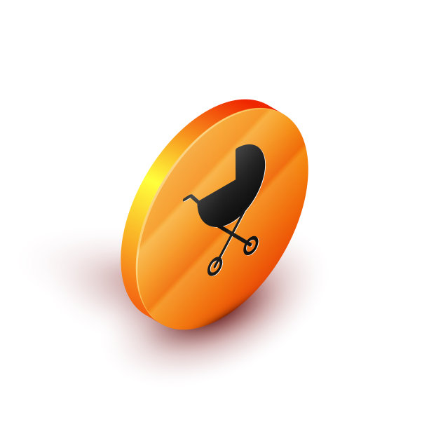 等距bastroller图标孤立在白色图片下载