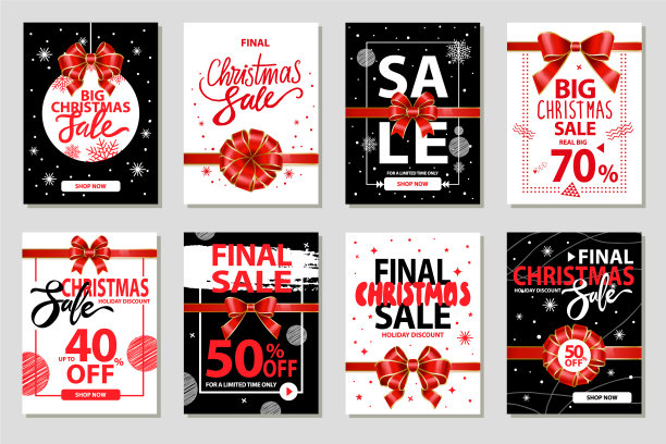 圣诞大减价和打折标语图片下载